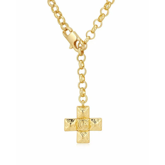 Swirl cross necklace